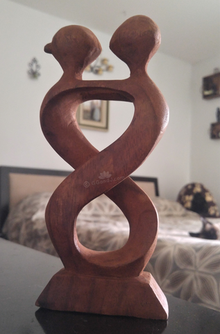 Small handcarved Lovers statue abstract from Indonesia GGandJ.com Home Decor Anniversary Gift Idea Wedding Gift