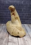 Side View of Wooden Iguana Reptile Lizard figure on GGandJ.com Naturally Unique Gypsy Gems & Jewelry
