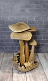 Hand carved Indonesian Wood Mushroom Figurine