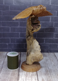 Owl in Flight with thread spool size reference