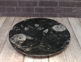 Ammonite fossil ying yang plate on ggandj.com gypsy gems & jewelry