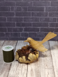 Wood bird with thread spool size reference