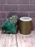Malachite on Baryte with thread spool size reference