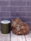 Aragonite Heart with thread spool size reference