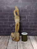 Wood crane with thread spool size reference