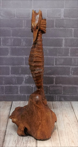 Handcarved Suja Wood Seahorse