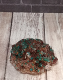 Green Epidote on Pink Barite from Morocco Rough Mineral