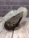 Rear view of Apophyllite on Chalcedony Gemstone