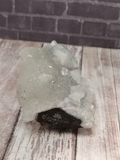 Side View of Apophyllite on Chalcedony