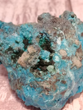 Close up of Chrysocolla underside matrix