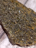 Close up of epidote  gemstone Naturally Unique GGandJ.com