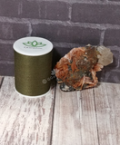 Calcite and Baryte on Galena with thread spool size reference