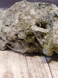 Epidote on Clear Quartz with Copper