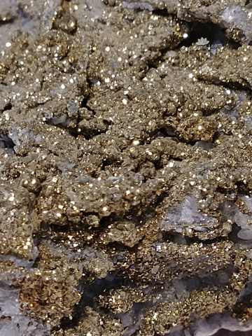 Close up of Pyrite druzy mineral