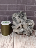Heulandite on Chalcedony with thread spool size reference