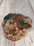 Teal Epidote on Baryte Mineral Naturally Unique