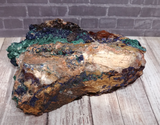 Underside of Malachite and Azurite on Baryte