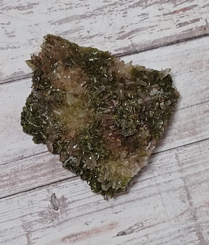 Epidote on Quartz from Morocco on GGandJ.com Gypsy Gems & Jewelry Naturally Unique