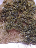 Close up of Epidote mineral crystals