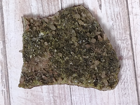 Epidote on Quartz from Morocco on GGandJ.com Gypsy Gems & Jewelry Naturally Unique