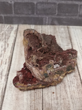 Cobalto Calcite from Morocco on wood grain background