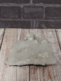 Side view of Chalcedony mineral with Apophyllite