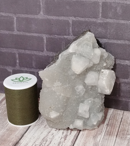Indian Apophyllite on Chalcedony Rough Gemstone Mineral