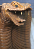 Handcarved Wood Cobra Statue