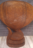 Handcarved Wood Cobra Statue