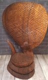 Handcarved Wood Cobra Statue