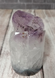 Amethyst Tower on wood grain background