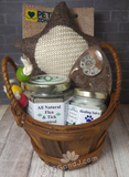 Cat gift basket GGandJ.com Fossil Fish Plate Flea Powder Wound Care Healing Salve