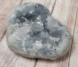 Natural Blue Celestite Carved Heart Valentines Day Gift
