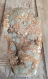 Epidote Calcite and Baryte from Morocco green peach orange gemstone mineral GGandJ.com