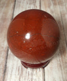 Natural Red Jasper Carved into Sphere GGandJ.com