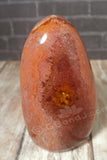 Salmon Red and lilac Polychrome cut-base Jasper Freeform GGandJ.com