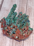 Malachite on Hematite on Quartz red and green gemstone Christmas gift idea