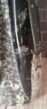Closeup of Orthoceras Tower abstract fossil art from Morocco GGandJ.com