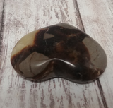 Natural Septarian from Madagascar Carved Heart Gemstone Yellow Calcite Brown Aragonite GGandJ.com
