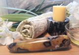 Spa Towel massage Oil gemstone wand Relax Therapeutic Luxury Flower Healing Candle septarian