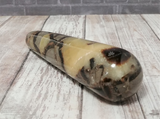 Natural Septarian from Madagascar Carved Wand Gemstone Yellow Calcite Brown Aragonite GGandJ.com