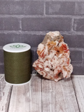 Vanadinite on Baryte with thread spool size reference