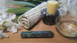 Spa Towel massage Oil gemstone wand Relax Therapeutic Luxury Flower Healing Candle Ruby Zoisite