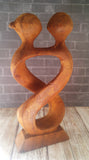 Carved Wooden Lovers Statue