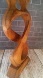 Abstract Wooden Statue of people