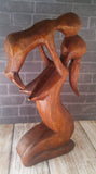 Carved Wooden Mother & Child Statue