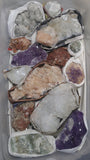 Mixed Gemstone Flat, Amethyst, Apophyllite, Chalcedony, Vanadinite