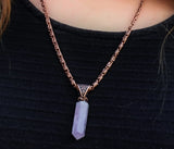 Amethyst Necklace with Copper Chain