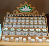 Handcrafted Signature Lotus Wood Retail Display for Body Botanicals by Gypsy Gems & Jewelry Wholesale Display Retail Rack