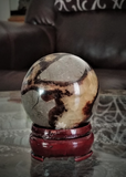 Home Decor Gemstone Sphere Mineral Naturally Unique Septarian Tower in Living Room on GGandJ.com
